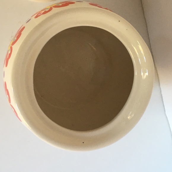 Pioneer Woman Sugar Bowl With Lid Red Flowers Farmhouse Vintage Style Ceramic - Picture 10 of 11